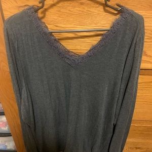 V neck lace trim front and back...